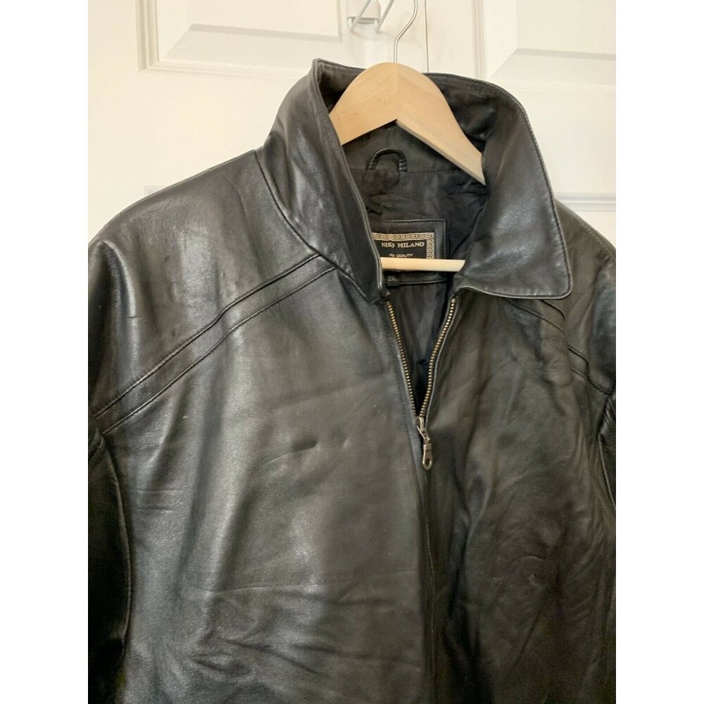 Niko‎ Milano Jacket Men’s Sz 2XL Soft Lambskin Full Zip Black